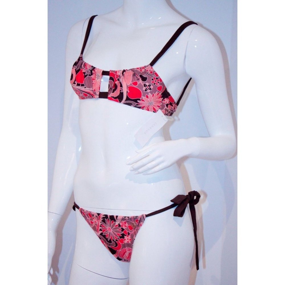 NINA RICCI Bikini Set COEUR JOIE Swimwear BATHING SUIT Beachwear BROWN Pinks